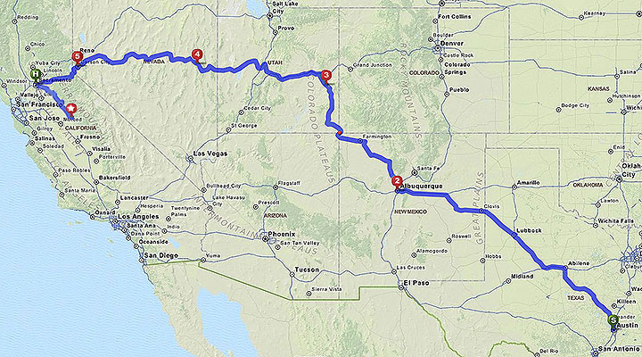 Texas to California on a Moto Guzzi LeMans MkIII